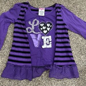 Purple Kids Shirt with Love Design